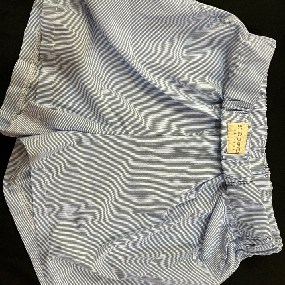 Studio Seven Striped Blue Shorts